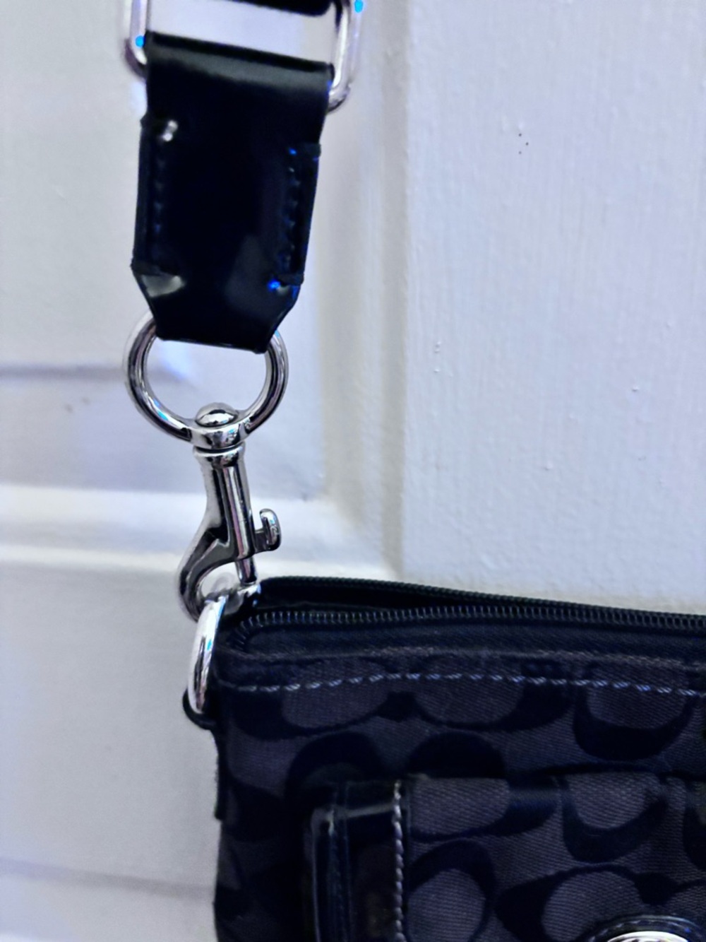 Coach Black Crossbody with Signature Jacquard and Silver Hardware - Picture 4 of 8